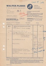 LEIPZIG, Rechnung 1955, Walter Plesse Tischlereibedarf