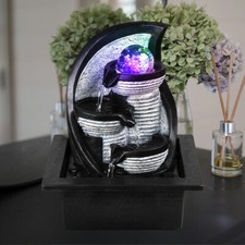 LED Zimmer Brunnen Tisch Wasser Kugel Spiel RGB Farbwechsel Leuchte Dekoration