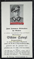 Sterbebild WWII Oberleutnant München KP-Chef Gren. Regt. Gluschez Weissrussland