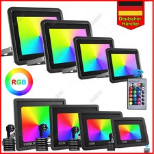 10-100W LED FLUTER MIT BEWEGUNGSMELDER STECKER AUßEN STRAHLER SCHEINWERFER RGB