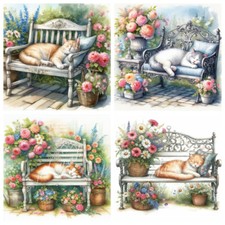Wandbild Shabby Gartenbank
