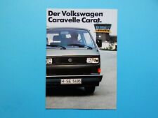 Prospekt / Katalog / Broschüre - VW Bus T3 - Caravelle Carat - 08/86
