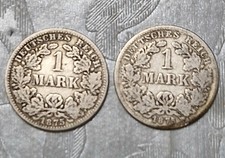 1 Mark 2x 1875 A-H Echtsilber 900 Deutsches Reich