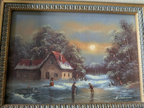 Kleines ölgemälde bild - ,