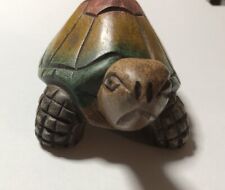 Farbige Holz (Akazie) Schildkröte Siehe Fotos Ca.20cm L. Ca.9cm H. Handgefertigt