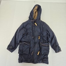 MINI BODEN Parka 7-8 Jahre blau Jungen Baumwolle isoliert Kapuze Dufflecoat