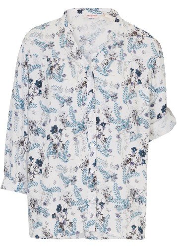 Crinkle bluse arm - 3/4-arm, turn-up