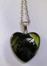 Halskette Anhänger Schwarzer Panther Puma Amulett Necklace 