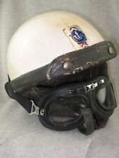 Alter Motorradhelm mit Brille Französischer Zoll Casque Moto selten verstellbar