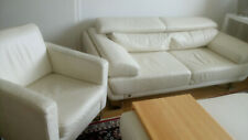 POLSTERGARNITUR Fa. DIETSCH ECHTLEDER WEISS MASSE ca.:SOFA B: 200 cm x H: 88 cm 