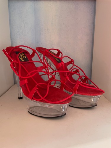 Lack plateau high heels - in, rot
