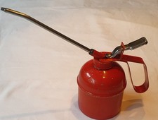 Ölkanne ca. 250 ml Ölkännchen Ölspritzkanne Schmierölkanne rot  gebraucht