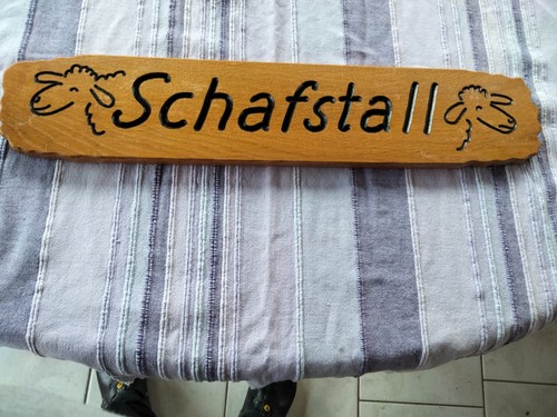 Holzschild schafstall 590 - holzschild, schafstall,