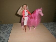 Barbie Pferd mit Puppe Rosa