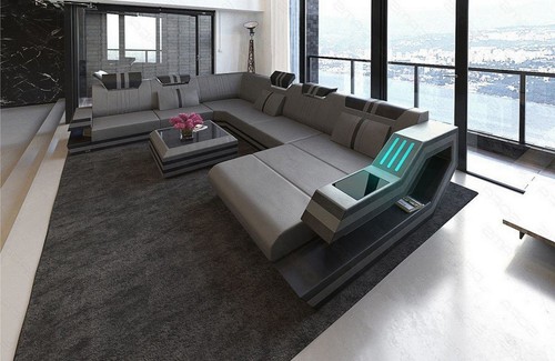 Couch leder wohnlandschaft - couch,