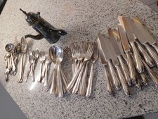 ca 8474 Gr. Silber 90  AL Konvolut versilbert  teilweise 2 x  12 teilig Besteck