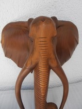 Elefantenkopf aus Massivholz, 38cm h.