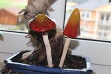 2er Set Pilze mit beweglicher