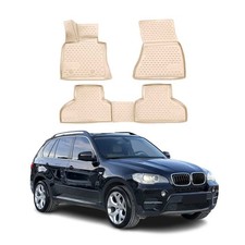 OMAC Gummimatten Fußmatten für BMW X5 E70 2006-2013 TPE Automatten Beige 4x