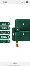 Couch 2/3 Sitzer Samt Sofa mit