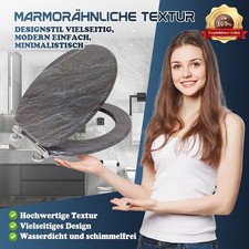 SINOBATH Toilettensitz MDF Langsam Absteigend Marmor-Design Toilettendeckel