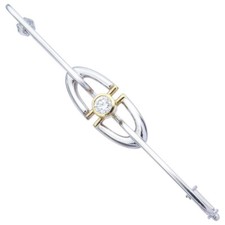 Brosche Brillant 750er Weiß- und Gelbgold