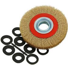 Neilsen 150mm Messingdraht Radbürste für Bankschleifer mit 10 Adapterring Set