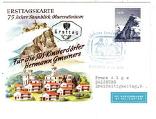 Österreich, Ersttagskarte, 75 Jahre Sonnenblick Observatorium, Hubschrauber-Post