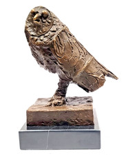 Bronze Statue Eule Vogel Uhu