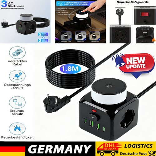Steckdosenleiste fach usb - 3-fach,