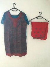 2tlg. Bollywood Indische Damen Salwar Kameez Kleid Suit Gr. L Kleidung Gebraucht