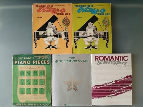 Vintage piano music books 5 - piano, books.