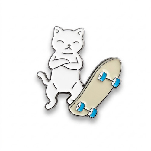 Skater katze emaille pin - katze,