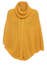 Neu Poncho Honig Damen Pulli