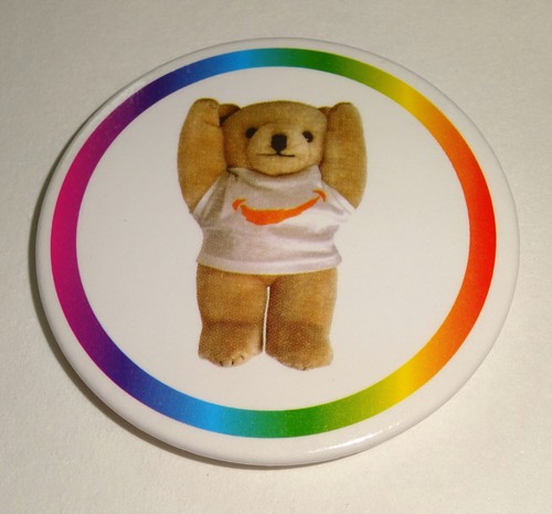Teddybär mit orangem smiley - mit,