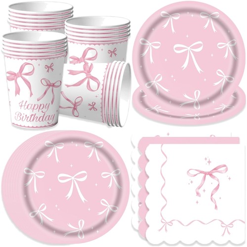 Party geschirr set rosa - party,