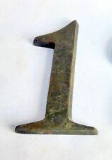 alte Messing Bronze ? Zahl Hausnummer 1 eins Nummer ? Briefkasten Ziffer