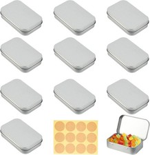 10 Stück Metalldose, Blechdose mit Deckel Rechteckiges, Tragbar Leere Metallbox