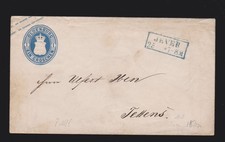 Ganzsache Oldenburg U2 mit R2- Stempel Jever gelaufen