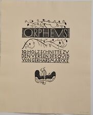 Gerhard Marcks/Holzschnitt/signiert /1948 /Orpheus Titelblatt/WZ.H 180.2/Bauhaus