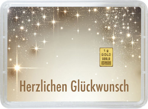 Goldbarren herzlichen - 1g, "herzlichen