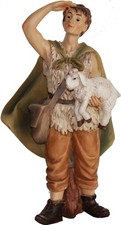 Krippenfigur Hirte mit Schaf 9