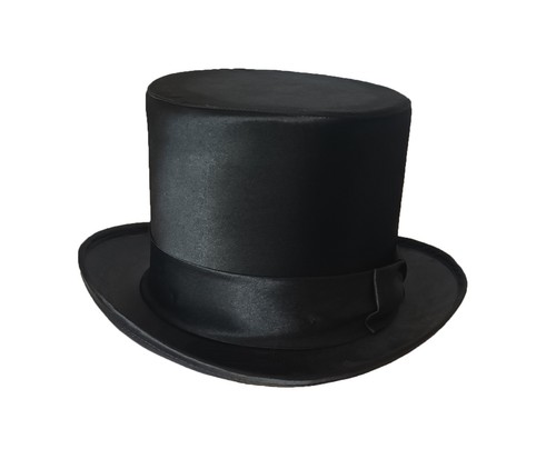 Satin zylinderhut schwarz - satin,
