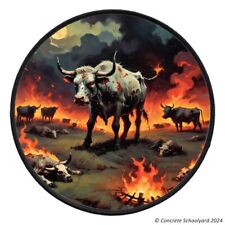 Flammend Kuh Aufnäher, Groß