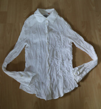 wNeu Mädchen Damen Bluse Hemd weiss Esprit basic Langarm Gr 36 S Crinkle Blumen