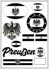 Preussen 10 x Aufkleber Karte Sticker-Bogen - PKW Auto Fahne Flagge Decal AK