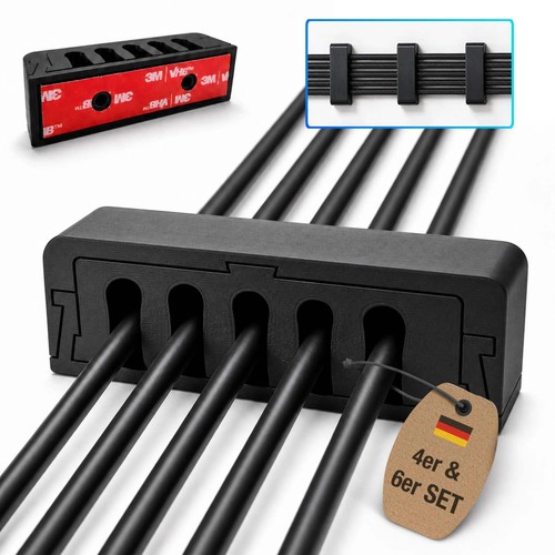Kabelhalter schwarz fach - schwarz, 5-fach
