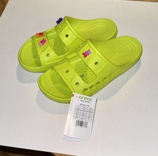 neue Crocs Baya Sandals 38/39 Grün Lime Punch mit Gummibärchen Jibbitz