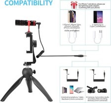 SAMTIAN MIKROFON VIDEO BLOG MIC Kit mit Stoßdämpferhalterung, Mini-Stativ Mic-06