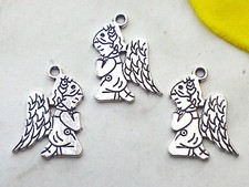 5x Metall Anhänger Engel Schutzengel 24x17mm Charms Angel betend Schmuck Basteln